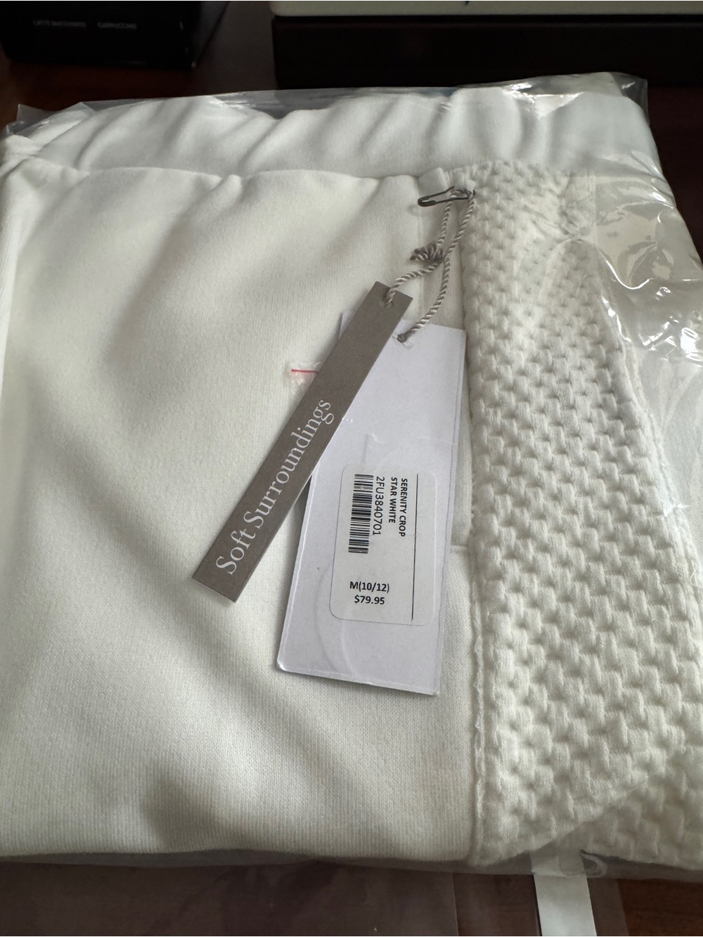 Soft Surroundings Star White Serenity Knit Crop Pants Size M(10/12) NWT